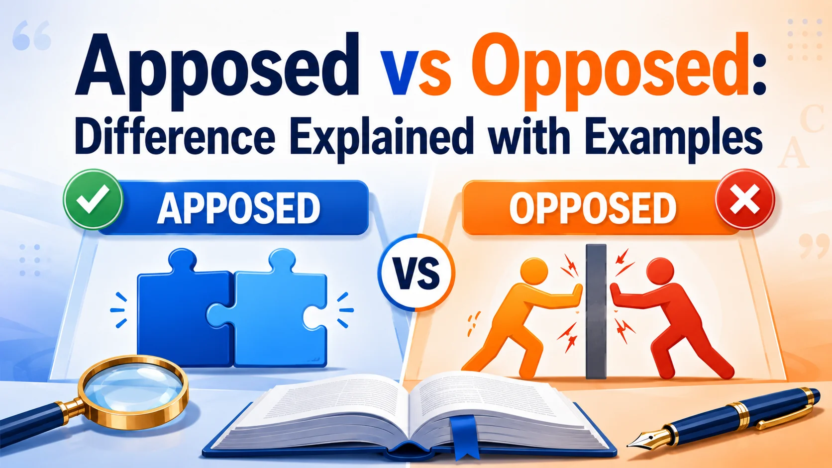 Apposed vs Opposed: Difference Explained with Examples