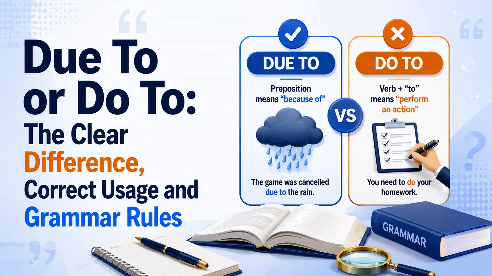 Due To or Do To: The Clear Difference, Correct Usage and Grammar Rules