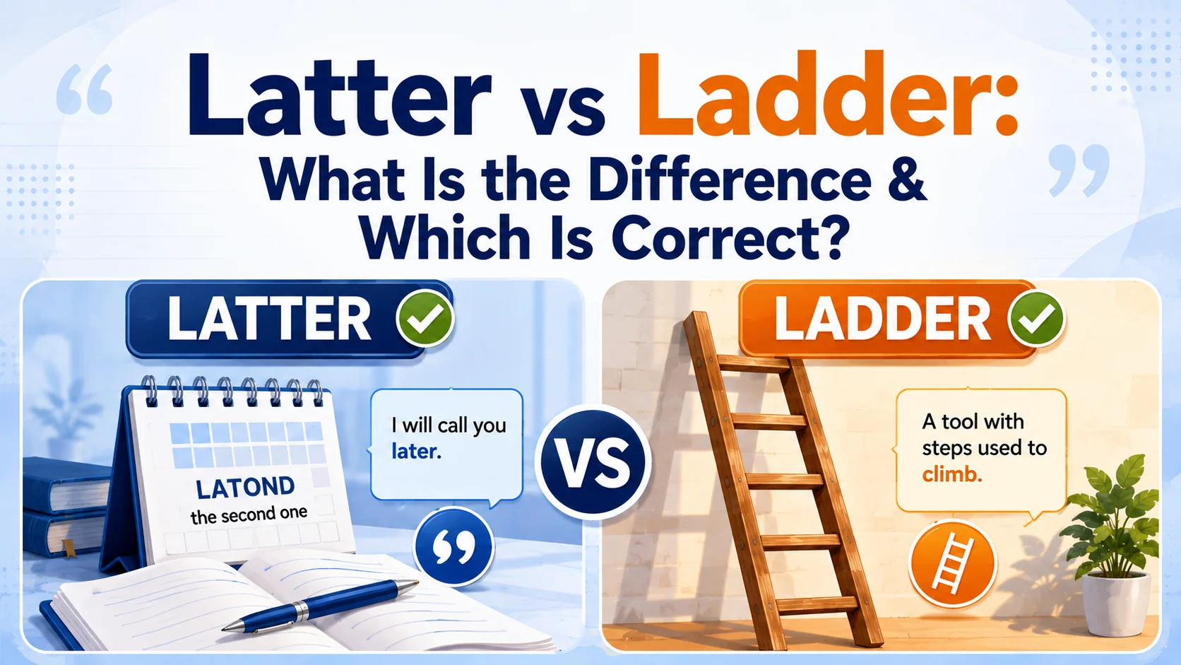 Latter vs Ladder: What Is the Difference & Which Is Correct?