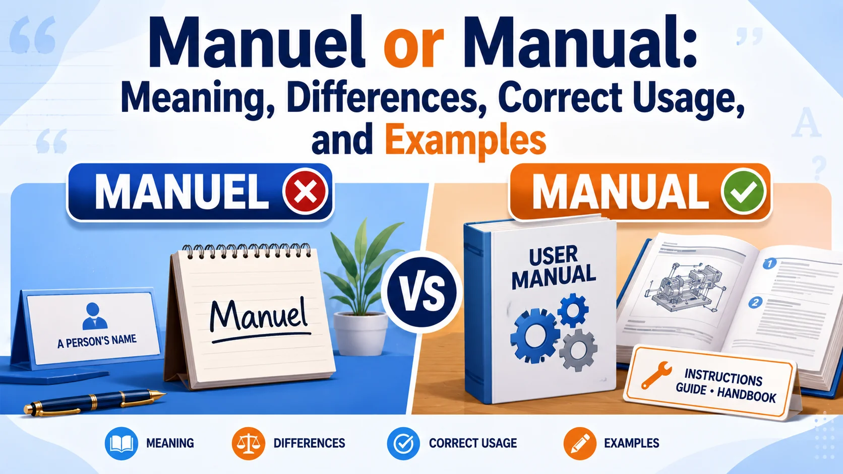 Manuel or Manual: Meaning, Differences, Correct Usage, and Examples