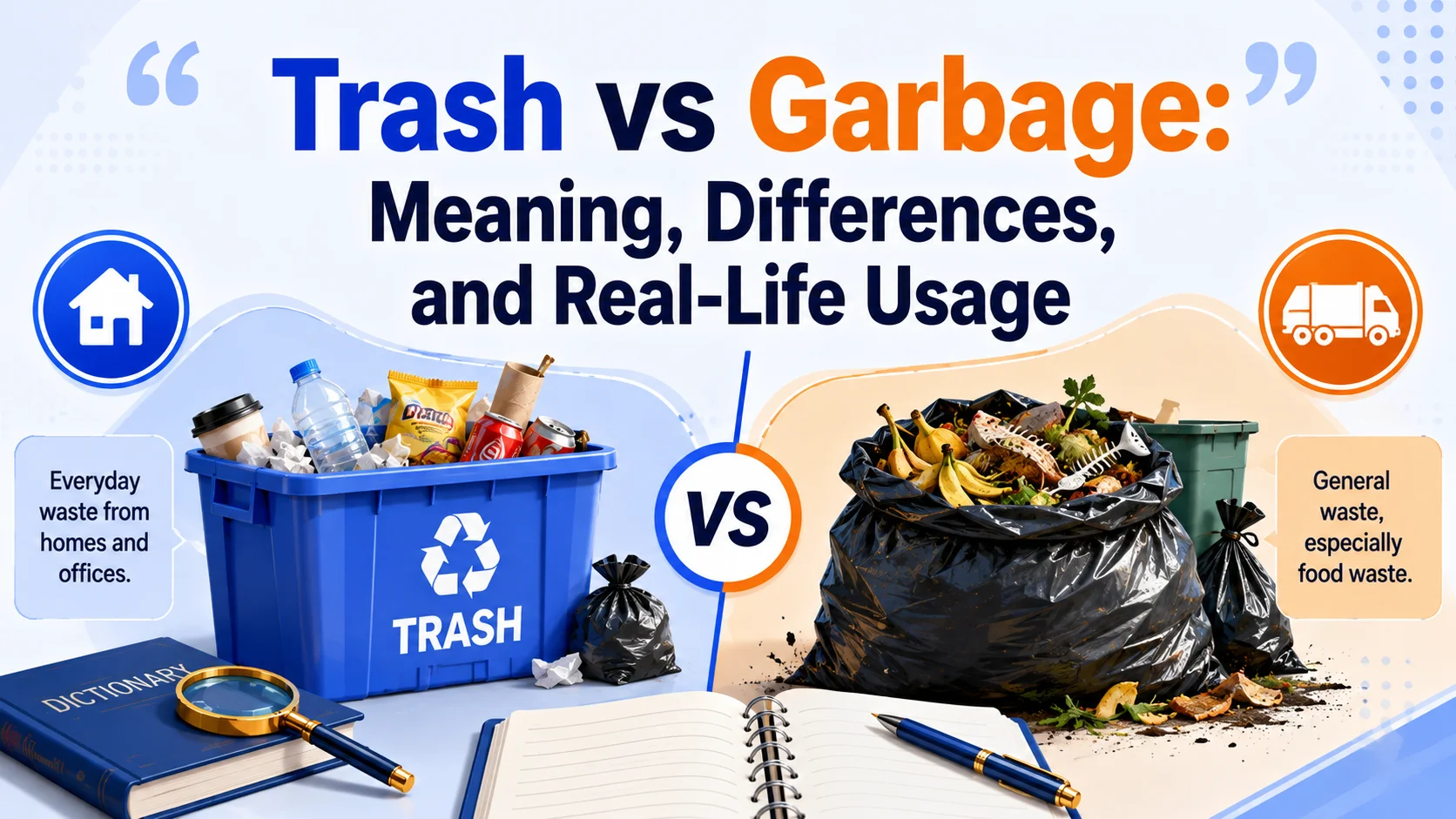 Trash vs Garbage: Meaning, Differences, and Real-Life Usage