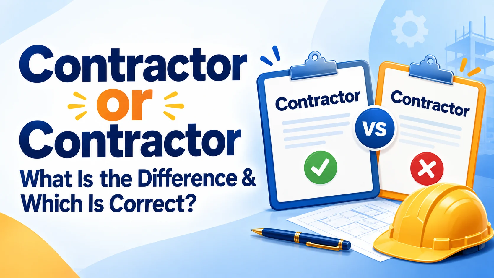 Contractor or Contractor: What Is the Difference & Which Is Correct?